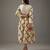 Ivory floral printed chanderi silk dress