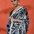 Green chinon digital printed saree