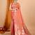 orange banarasi silk blend meenakari zari weaving saree with tassels on pallu
