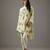 Green floral printed chanderi silk short kurta