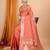 orange banarasi silk blend meenakari zari weaving saree with tassels on pallu