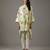 Green floral printed chanderi silk short kurta