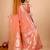 orange banarasi silk blend meenakari zari weaving saree with tassels on pallu