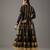 Black floral printed chanderi silk anarkali set