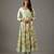 Green floral printed chanderi silk anarkali set