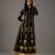 Black floral printed chanderi silk anarkali set