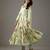Green floral printed chanderi silk anarkali set