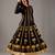 Black floral printed chanderi silk anarkali set