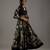 Black floral printed chanderi silk anarkali set