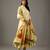 Yellow floral printed chanderi silk anarkali set