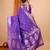 purple banarasi silk blend meenakari zari weaving saree with tassels on pallu