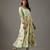 Green floral printed chanderi silk anarkali set