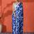 Blue chinon digital printed saree