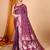 magenta banarasi silk blend meenakari zari weaving saree with tassels on pallu