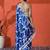Blue chinon digital printed saree
