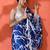 Blue chinon digital printed saree