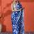 Blue chinon digital printed saree