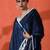 Blue chinon digital printed saree