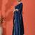 Blue chinon digital printed saree