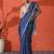 Blue chinon digital printed saree