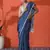 Blue chinon digital printed saree