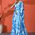 Firozi chinon digital printed saree