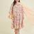 Janasya women's plus size peach pure cotton floral printed zari embroidered anarkali kurta set