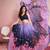 Purple faux georgette printed saree