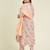 Janasya women's plus size peach pure cotton floral printed zari embroidered anarkali kurta set