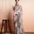 Peach faux georgette printed saree