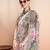 Peach faux georgette printed saree
