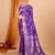 purple banarasi silk blend meenakari zari weaving saree with tassels on pallu