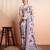 Grey faux georgette printed saree