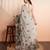 Silver faux georgette printed saree
