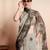 Silver faux georgette printed saree