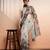 Silver faux georgette printed saree