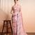 Peach faux georgette printed saree