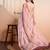Peach faux georgette printed saree