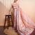 Peach faux georgette printed saree