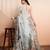 Grey faux georgette printed saree