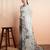 Grey faux georgette printed saree