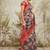 Green floral printed ready to wear saree