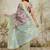 Peach floral printed ready to wear saree