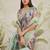 Peach floral printed ready to wear saree