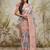 Purple floral printed ready to wear saree