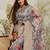 Grey floral printed ready to wear saree