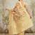 Yellow floral printed ready to wear saree