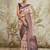 Cream jacquard silk blend ready to wear saree