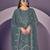 Dusty mint color embroideried faux georgette semi stitched salwar suit