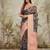 Navy blue jacquard silk blend ready to wear saree